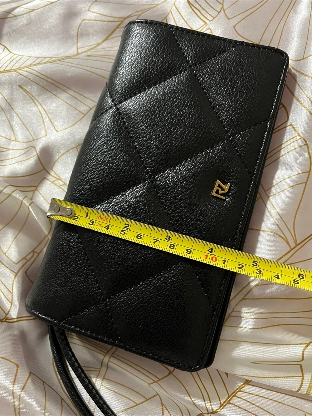 Rachel Zoe Black Quilted Crossbody with Gold RZ Logo